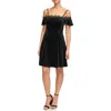 Kensie Women's Lace Off The Shoulder Mini A-line Dress In Black