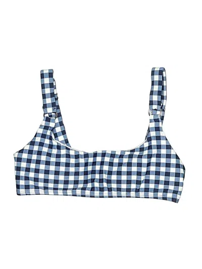 Pre-owned Kensie Swimsuit Top Blue Checkered/gingham Pattern Swimwear