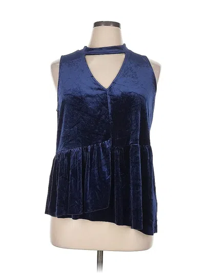 Pre-owned Kensie Tank Top Blue Halter Neckline Tops