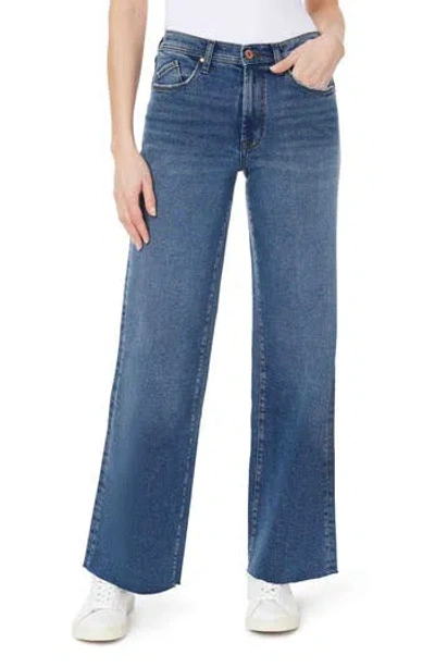 Kensie The Kaya High Rise Wide Leg Jeans In Blue