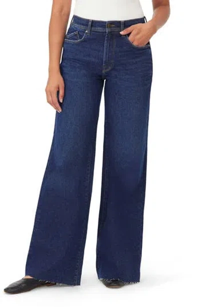Kensie The Kaya High Rise Wide Leg Jeans In Animal Print