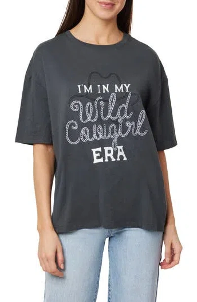 Kensie The Oversize Graphic T-shirt In Gray