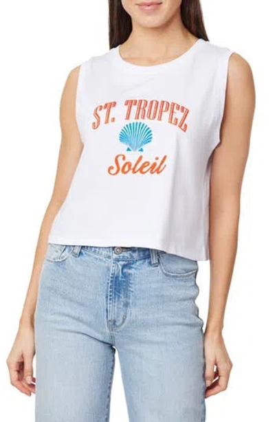 Kensie The Relaxed Muscle Graphic Tank In White