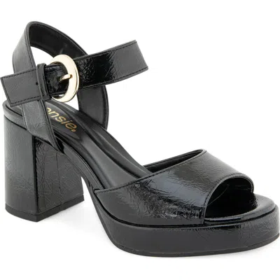 Kensie Theresa Faux Leather Platform Sandal In Black