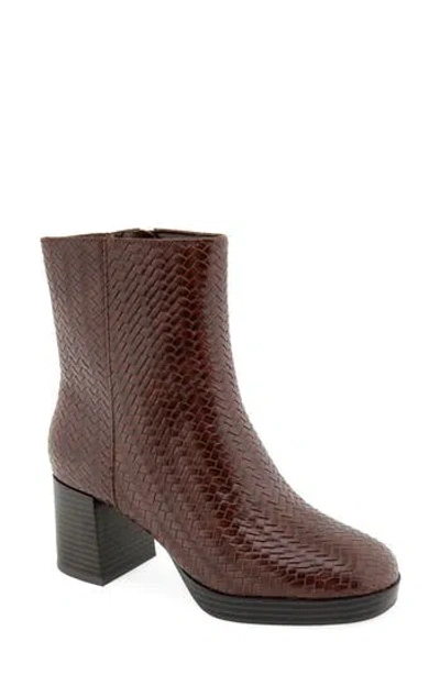 Kensie Tonya Faux Leather Bootie In Brown