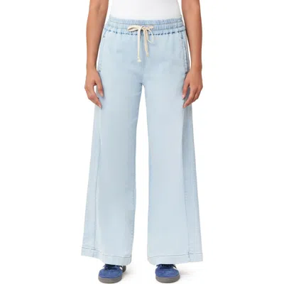 Kensie Ultra High Waist Relaxed Fit Denim Pants In Blue