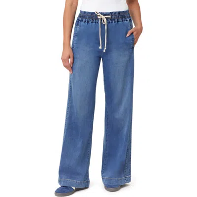 Kensie Ultra High Waist Relaxed Fit Denim Pants In Blue