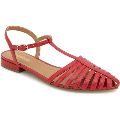 Kensie Ulyssa Caged Sandal In Red