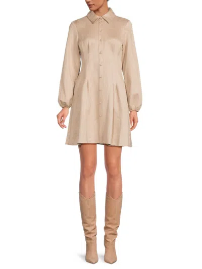 Kensie Women's A Line Shirt Dress In Brown