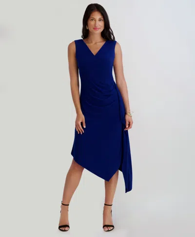 Kensie Women's Asymmetrical Midi Dress In Blue