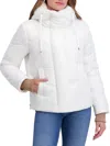 Kensie Women's Cire Faux-fur Trimmed Hooded Puffer Jacket In White