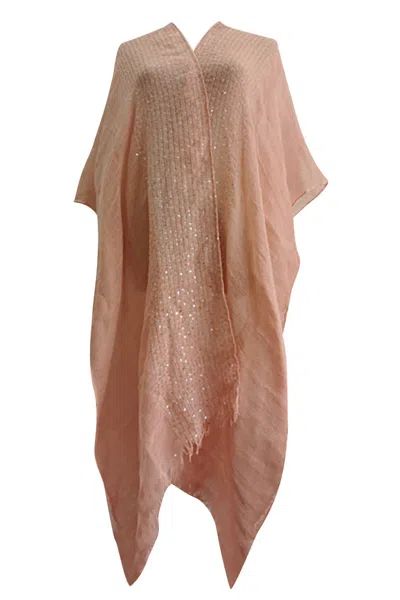 Kensie Women's Cover Up Kimono In Coral In Pink