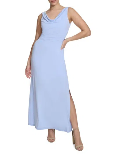 Kensie Women's Cowlneck Midi Dress In Blue