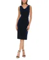 Kensie Women's Cowlneck Sleeveless Velvet Dress In Navy