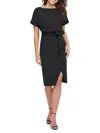 Kensie Blouson Wrap Dress In Black
