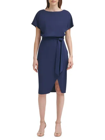 Kensie Women's Dolman Sleeve Knee-length Dress In Navy