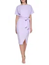 Kensie Tie Front Blouson Dress In Ultra Violet