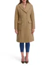 Kensie Women's Double-breasted Wool-blend Coat In Neutral