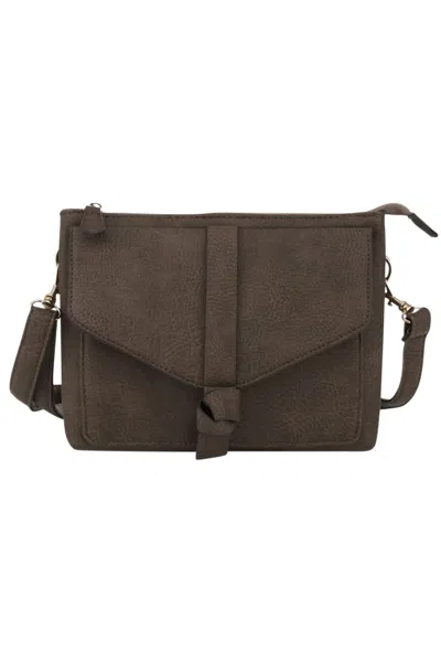 Kensie Women's Double Gusset Crossbody Bag In Cocoa In Brown