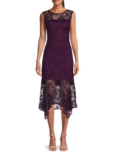 KENSIE WOMEN'S EMBROIDERED MIDAXI DRESS