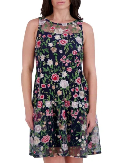 Kensie Women's Floral Embroidered A-line Minidress