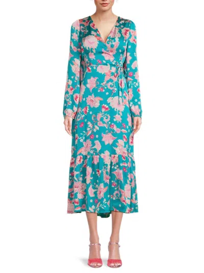 Kensie Women's Floral Faux Wrap Midi-dress