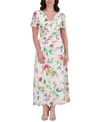 Kensie Women's Floral-print A-line Dress In White Multi