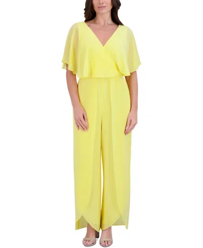 Kensie Women's Flutter-sleeve Jumpsuit In Lt Yellow