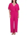 Kensie Women's Flutter-sleeve Jumpsuit In Raspberry