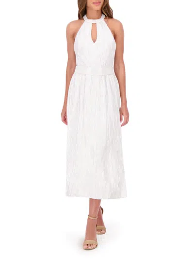 Kensie Women's Foiled Pleated Maxi-dress