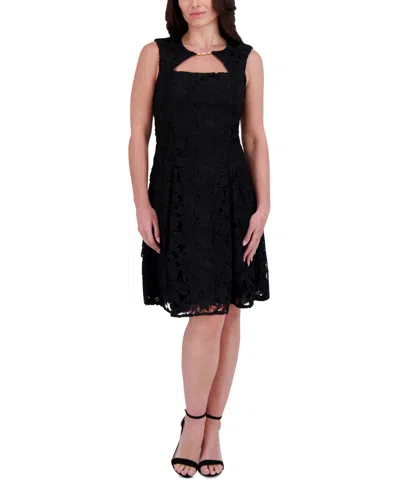 Kensie Women's Guipure Lace Cutout Dress In Black