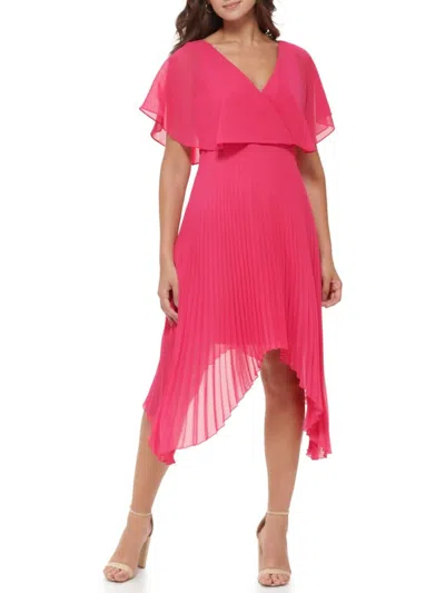 Kensie Women's High Low Pleated Midi Dress