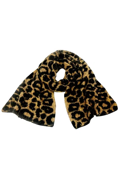 Kensie Women's Leopard Fuzzy Scarf In Brown In Multi