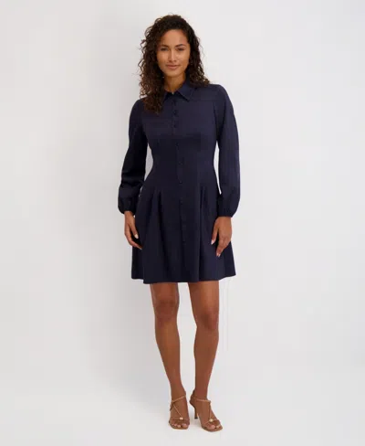 Kensie Women's Long-sleeve Dress In Blue