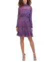 Kensie Women's Metallic Smocked Dress In Iris