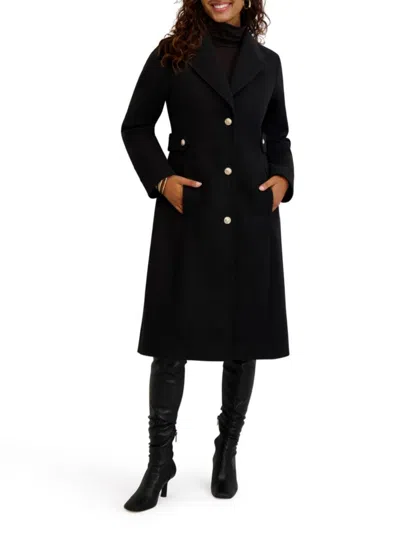 Kensie Belt Detail Coat In Black