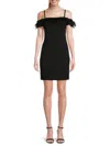 Kensie Women's Ostrich Feather Mini Sheath Dress In Black