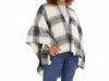 Kensie Women's Plaid Wrap In Black And White In Multi