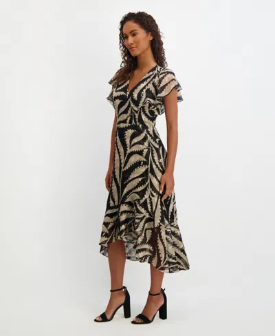 Kensie Women's Printed Burnout Chiffon A-line Dress In Multi