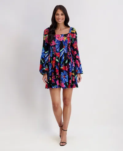 Kensie Women's Printed Drapey Twill Dress In Multi