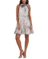 Kensie Women's Printed Organza Bow-tie Sheath Dress In Multi