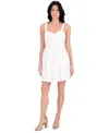 Kensie Women's Ruched Rosette Mini Dress In White