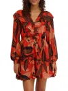 Kensie Women's Ruffled Tropical A-line Minidress In Red