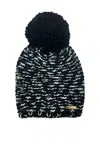 Kensie Women's Scarf And Beanie Hat Set In Black And White In Multi