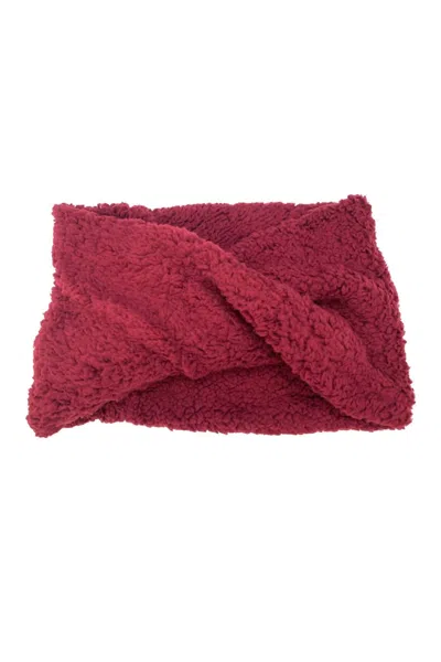 Kensie Women's Sherpa Infinity Scarf In Burgundy In Red