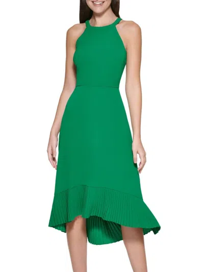 Kensie Women's Sleeveless High Low Dress In Tropical Green