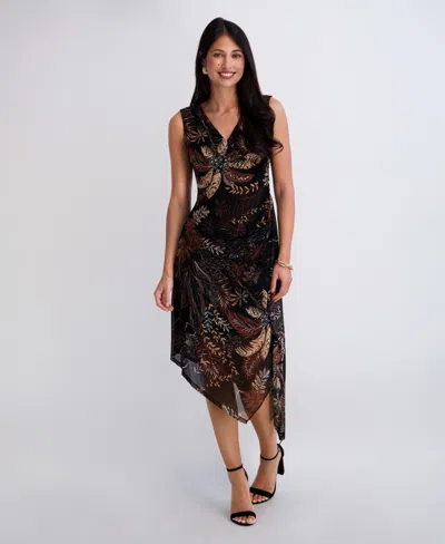 Kensie Women's Sleeveless V-neck Midi Dress In Multi