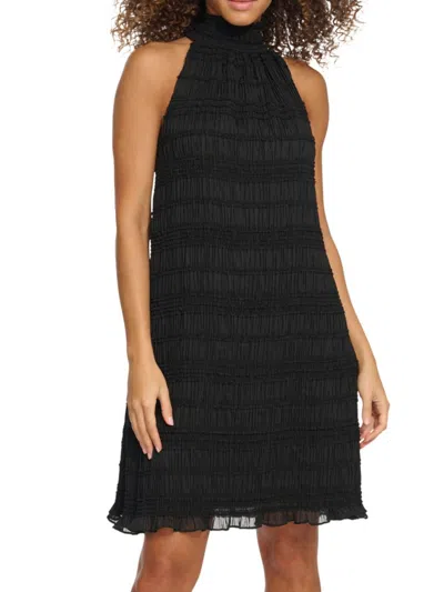 Kensie Women's Smock Woven Mini Dress In Black