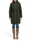 Kensie Hooded Coat In Green