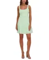 Kensie Women's Soutache Square-neck A-line Mini Dress In Mint